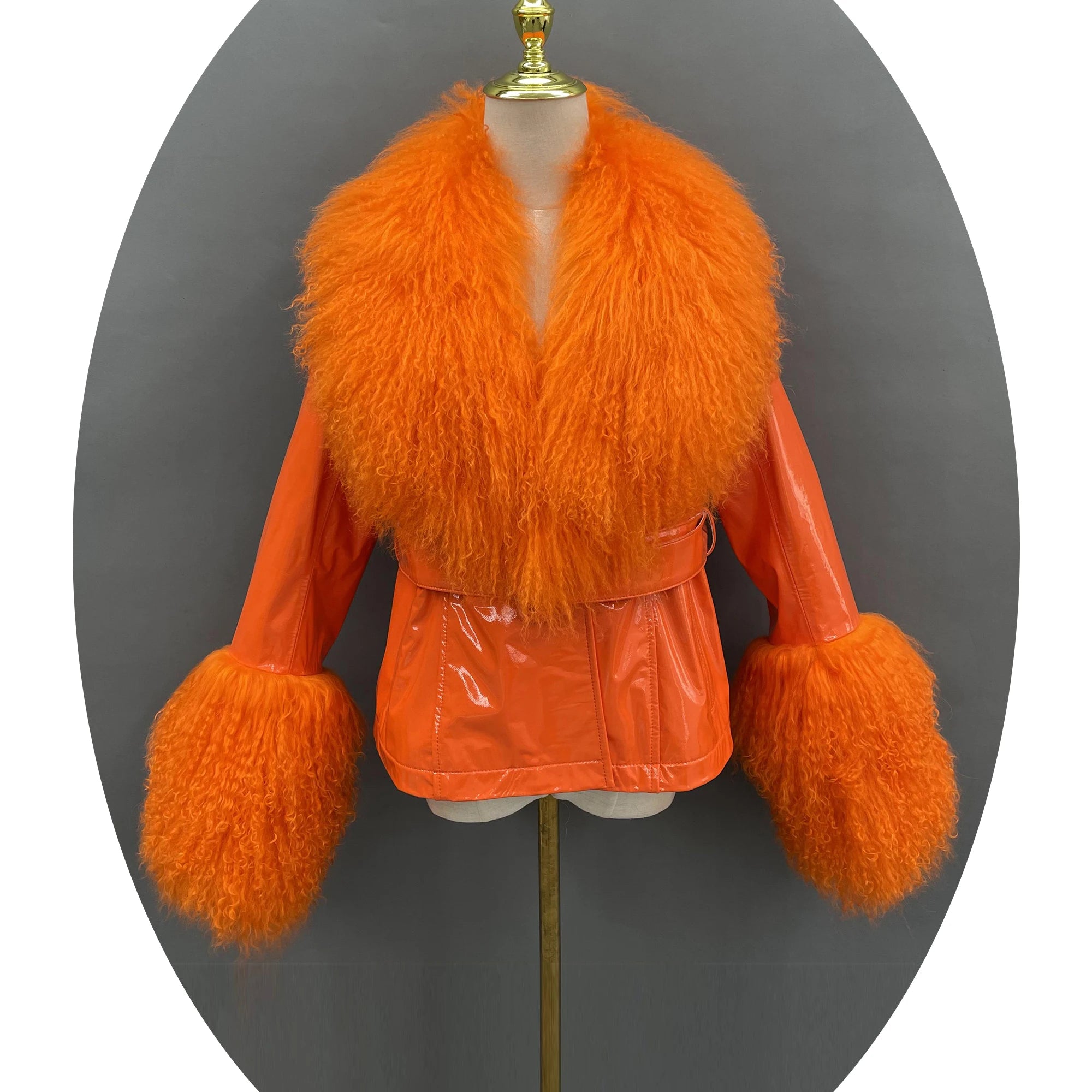 Winter Thick Warm Custom Plus Size Sheepskin Leather Coat Women Leather Jackets With Fox Fur Collar
