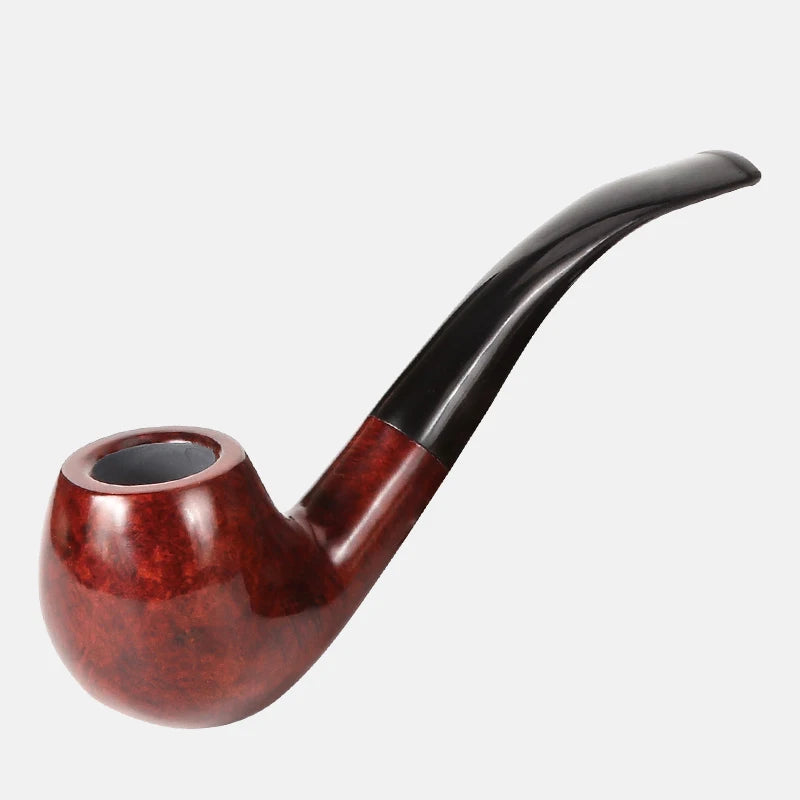 Erliao Briar Wood Tobacco Pipe Handcrafted Classic Design Food Grade Resin Mouthpiece Detachable Easy Clean