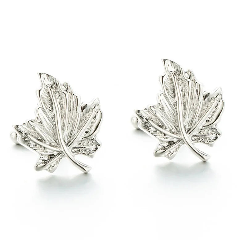 Four-leaf Clover Maple Leaf Shape Copper Cufflink Business Men's Button French Style Shirt Banquet Wedding Sleeve Pin Cuff Links