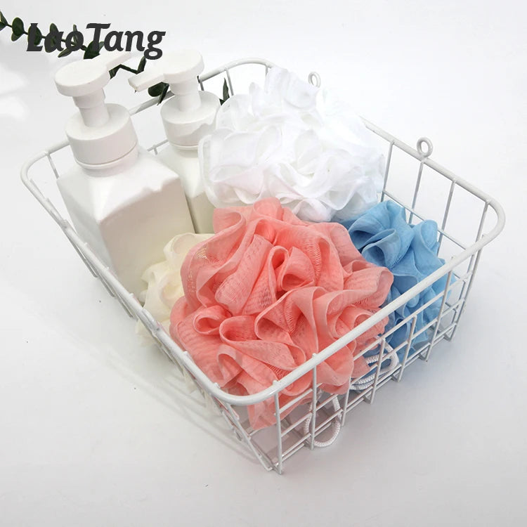 Portable Double-Sided Bath Ball Scrubber Cross-Border Two-in-One Exfoliating Skin Care Brush Flower Soap Holder for Body Travel