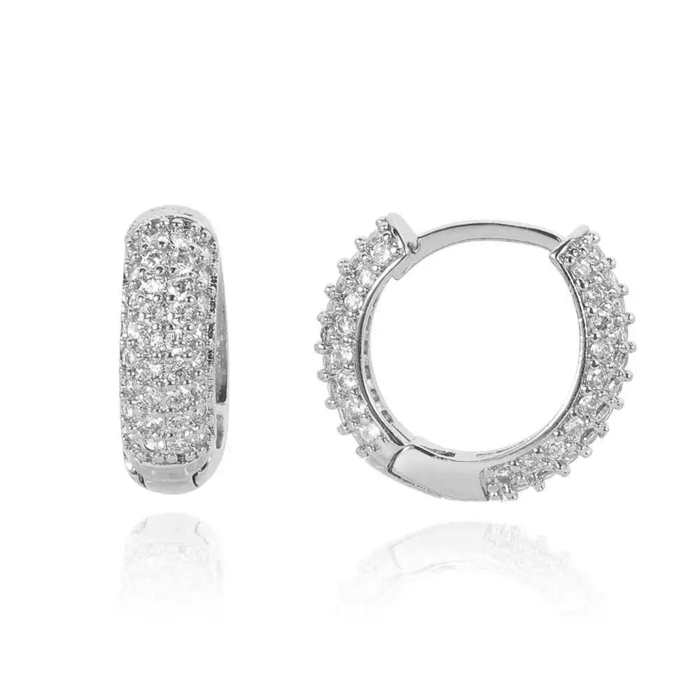 High-End Personalized Bubble Round Hip-Hop Zircon Earrings Fashionable Men's & Women's Hoop Accessories