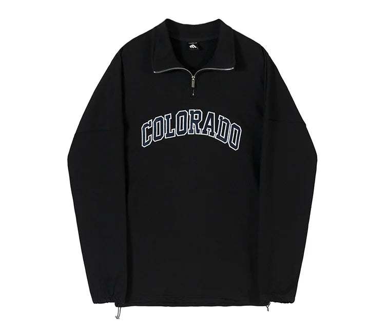 Quarter Zip Collar Neck Sweatshirt Jumper Men Polyester/Cotton Custom Embroidery Digital Printing Autumn Oversized Fleece Jacket