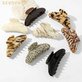 New Design Leopard Tortoiseshell Acetate Hair Claw Clips Headdress French Retro 10cm Hairpin Shark Clips Girl Hair Accessories