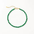 Nagosa Fashion Jewelry 925 Sterling Silver Natural Stone Green Jade Charm Beaded Bracelets for Women