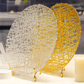 Elegant Cheap Gold Silver Chargers for Dinner Plates Tableware Wedding Decoration Glass Chargers Plate Party Decorations Round