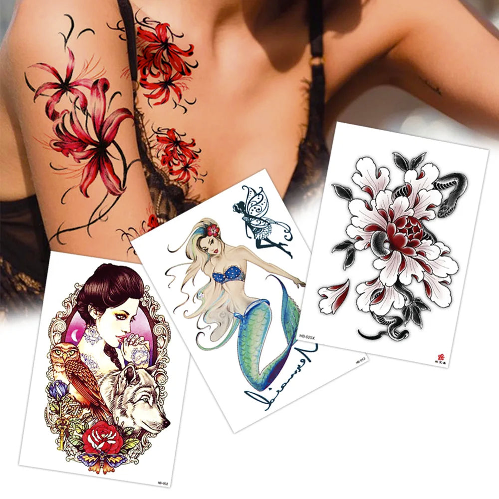 Water Transfer Body Tattoo Non-Toxic Temporary Waterproof Arm Tattoo Sleeves Non-Permanent Tattoo Stickers
