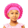 Wholesale Customized Cute Child Size 1-6 Years Comfortable Solid Color Bonnets Wide Band Turbans Silk Satin Bonnet for Kids