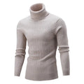 2022 Korean Slim Solid Color Turtleneck Sweater Mens Winter Long Sleeve Warm Knit Sweater Classic Solid Casual Bottoming Shirt