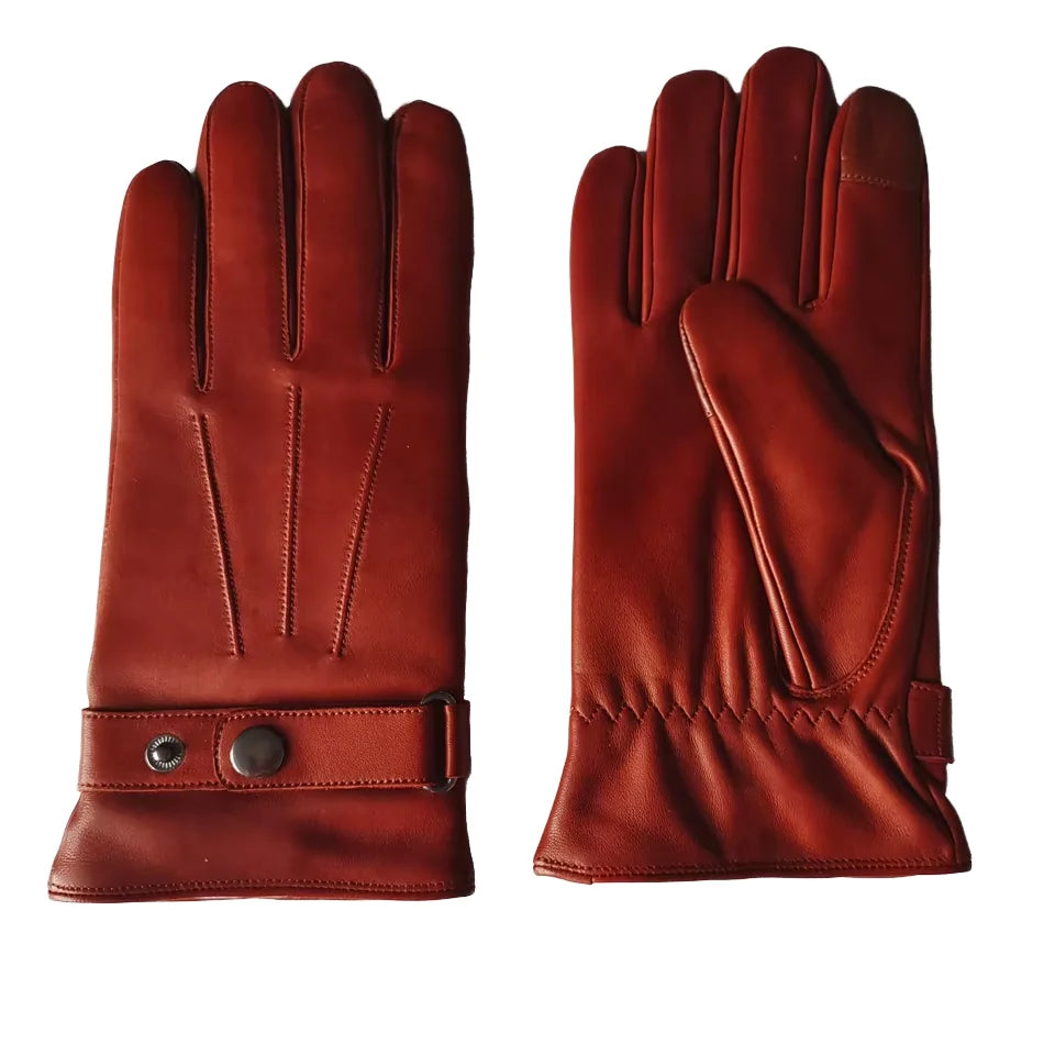 2025 Winter New Style Leather Fashion Gloves for Ladies Sheepskin Touch Screen Compatible for Daily Driving Sports Wool Knitting