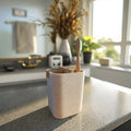 Quality Bathroom Bamboo Toothbrush Toothpaste Holder Cup Organizer for Family with Dividers Office Pen Stand