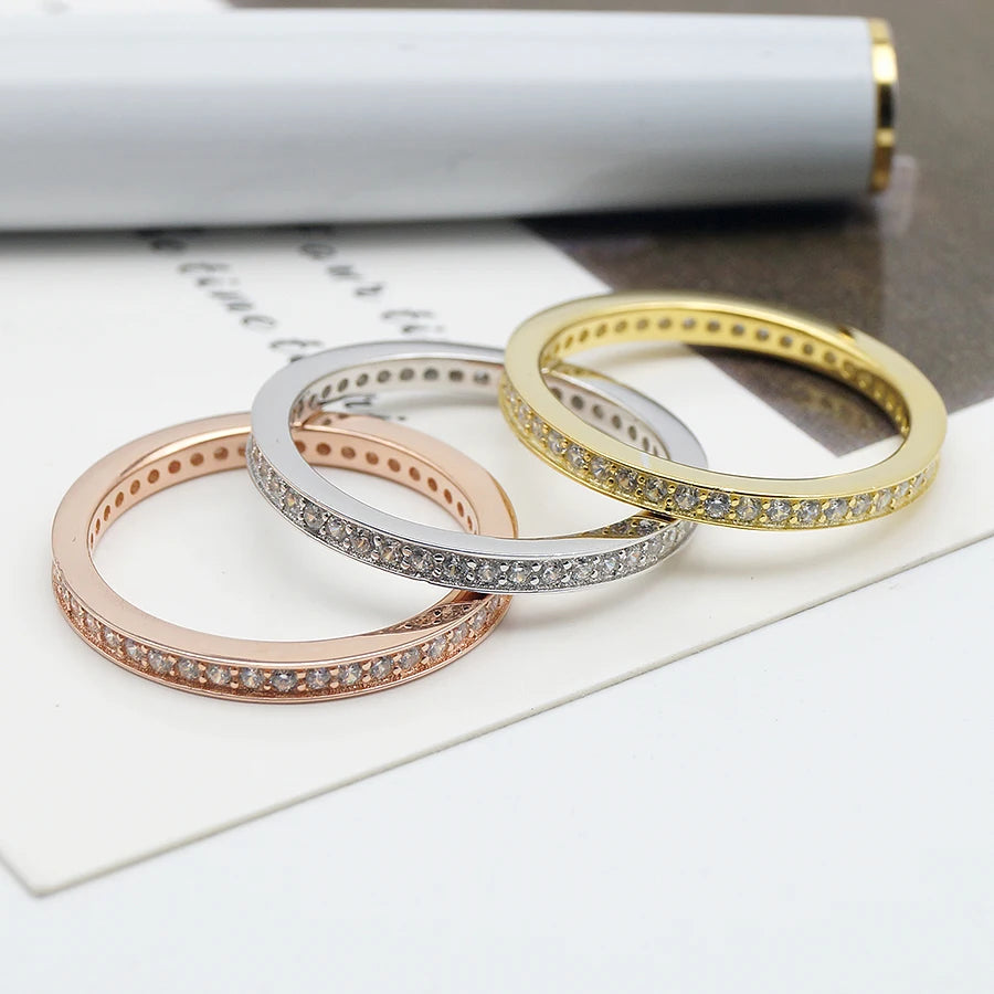 Stacking Set Fashion Jewelry Wedding Ring Set 925 Sterling Silver With High Quality Cubic Zircon