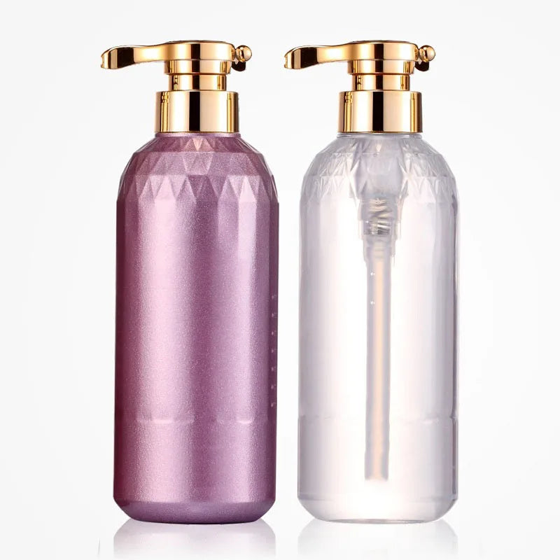 16oz Plastic Dispense Pump Bottles 500ml Gold Top for Skin Care Facial Cleanser Shower Gel Body Lotion Essential Oil Essen