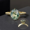 OL1164 Abiding 2024 New Designs Jewellery Wholesale Half Eternity 925 Sterling Silver Oval 8x10mm Moss Agate Ring