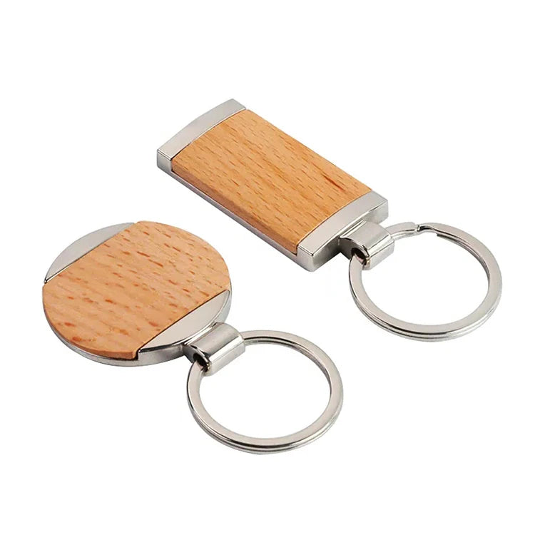 Laser Sublimation Blanks Wooden Keychain for Engraving Keyring Custom Logo Blank Wooden Keychain Accessories