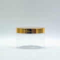 Round Empty Clear Wide Mouth Container Plastic Jar With Gold Lid for Loose 250ml 300ml Screen Printing