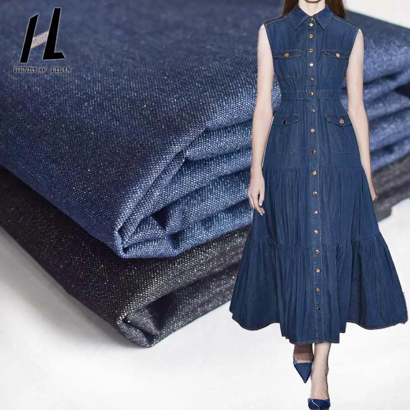 Wholesale Ready Stock High Quality 10oz Jeans Fabric Denim Ideal for Fashionable Apparel Printed Women Dress
