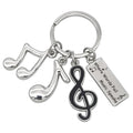 Metal Alloy Music Key Chain Staff Note String Charm with Customizable Colors for Bags Backpacks Phones Fashionable Accessories