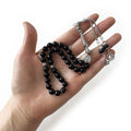 Hot Selling Islamic Religious Silver Plated Unisex Tasbeeh 33 Naturan Agate Stone Ball Chain Rosary Beads
