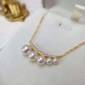 High Quality Natural Freshwater Pearl Necklace with Gradient Crescent Balance Beam Design Smile Pearl Necklace