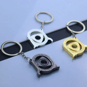 Wankel Engine Keychain Creative Auto Parts Metal Key Chains Hollow Automotive Model Rotor Engine Rotary Keyrings Spinning Keyfob