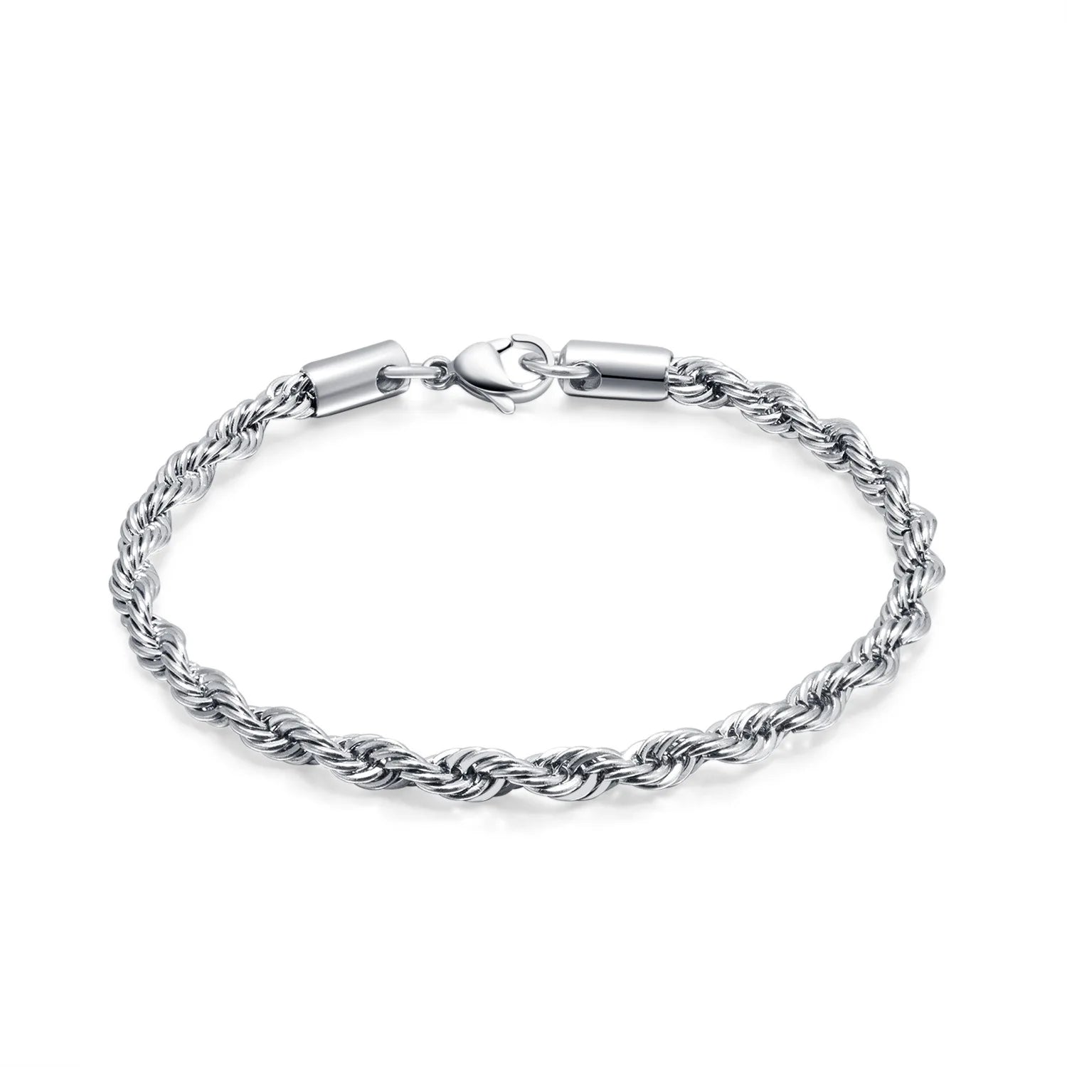 Ins Style Silver Color Stainless Steel Chain Bracelet for Men and Women Popular Twisted Chain Bracelet Bangle Wholesale Jewelry