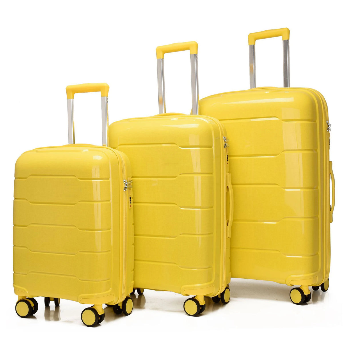 PP Trolley Luggage Set 20 24 28 Inch Valise Voyage Zipper Frame With Spinner Wheels Custom Suitcase Set