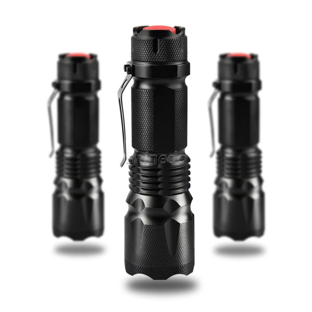 Portable Outdoor Water Resistant Torch Flash Light Powerful Rechargeable Mini Flash Light with Two Modes