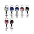 New Trend Fashion Metal Retractable Lightweight ID Badge Holder Keychain Rhinestone Bling Card Holder