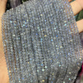 Wholesale Natural Grey Moonstone Beads 3mm Small Faceted Rondelle Gemstone Beads Grey Labradorite