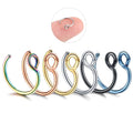 20G Stainless Steel Clip Nose Ring None Pierced Septum Clip on Earrings Helix Piercing Cartilage Earrings Septum Jewelry