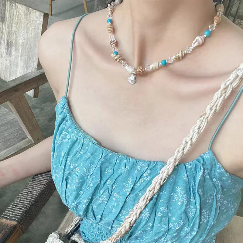 Women's Vintage Conch Necklace Shell Pendant Ocean Vacation Style Day Leisure for Weddings Parties Engagements Made of Alloy