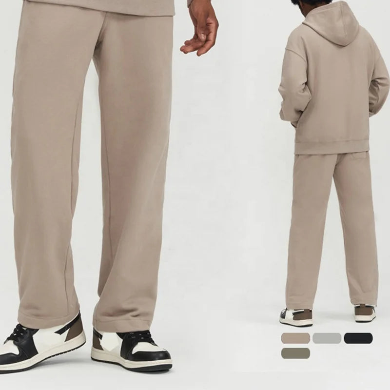 High Quality 380G Terry Pants Men's Straight Casual Trousers Autumn and Winter Pure Cotton Heavy Sweatpants Sports Pants for Men