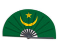 New Product Customized National Cuntry Flag Mauritania Folding Bamboo Hand Held Fan