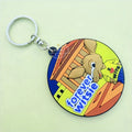 Round Cartoon PVC Non-Toxic Eco-Friendly Durable Carabiner Keychain Fun Keyring Design for Easy Attachment
