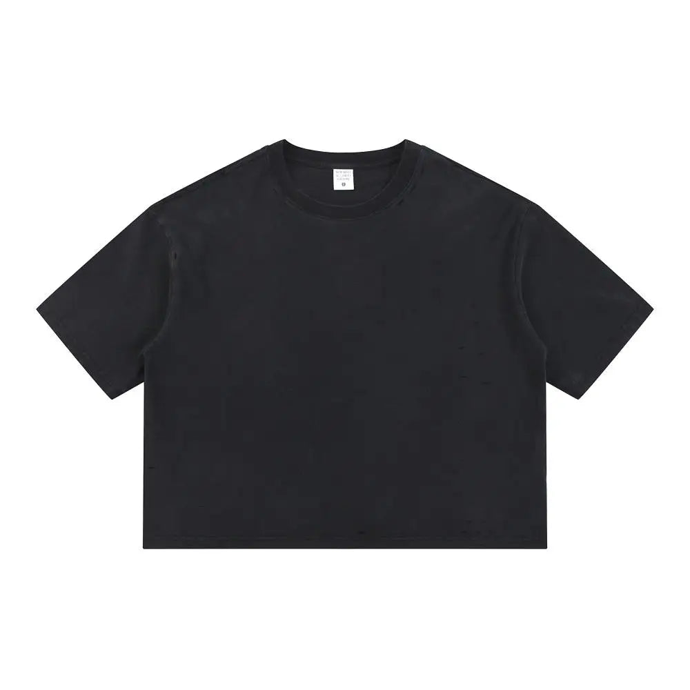 Rightdo Oversized Acid Washed Vintage Mens T Shirts 300GSM 100% Cotton Distressed T-Shirts Loose Fit Cropped Custom Available