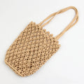Wholesale Summer Beach Hollow Out Hand-Woven Shoulder Bag Cotton Crochet Tote Bags Women's Durable Tote Bag