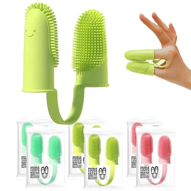 Factory Wholesale Hot Model Pet Two-finger Toothbrush Dental Care Cats Dogs Animals Tooth Cleaning Toothbrush