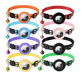 Airtag Cat Collar Breakaway Reflective Kitten Collar with Apple Air Tag Holder and Bell for Girl Boy Cats 0.4 Inches