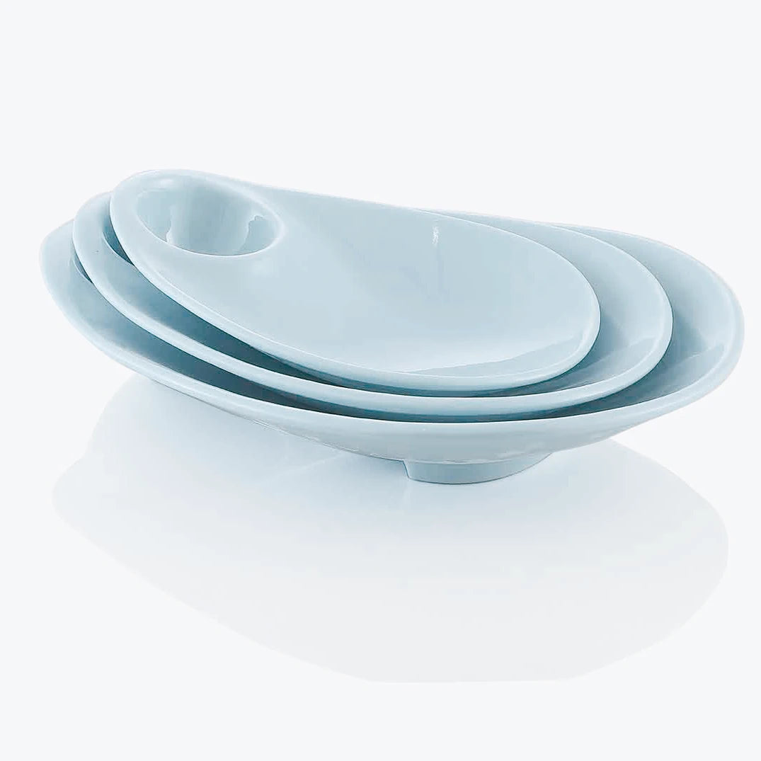 Restaurant Tableware Charger Serving Chip and Dip Oval Melamine Plate