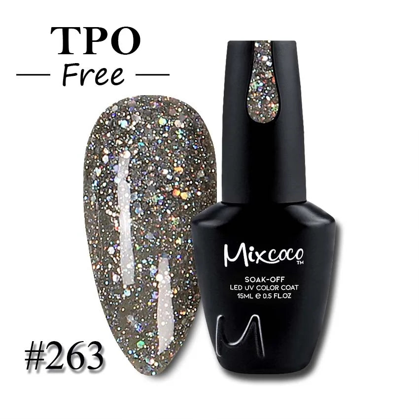 Mixcoco Manicure Pedicure Pigment Nail Supplies UV Gel Nail Painting Reflective Glitter Gel Nail Polish Soak Off Gel Polish Set