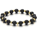 8mm Volcanic Stone 4mm Copper Beads Spacer LAVA Bracelet Essential Oil Diffuser Yoga Bracelet