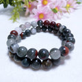 Precious Real Lucky Healing Natural 8mm Blood Stone Crystal Stretch Stone Bead Bracelets for Women and Men