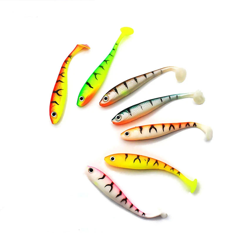 SNEDA Wholesale Soft Lures 70mm 2.1g Baits Fishing Lure Leurre Shad Silicone Bait T Tail Wobblers for Black Fish Fishing