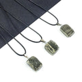 Natural Crystal Healing Stone Jewelry Pyrite Raw Stone Irregular Square Pendant Chalcopyrite Fool Goldstone Shine Ore Necklace