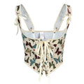 New Arrival Short Corset Short Crop Top Butterfly Print Shaping Tank Tops Waist Trainer Tummy Control Shaper Side Zipper Bodice