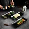 10 Inch Rectangular Porcelain Dinnerware Eco-Friendly Flat Ceramic Salmon Lobster Plate Fashionable Style for Restaurant Use