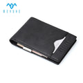 Factory Custom Logo Crazy Horse Leather RFID Blocking Slim Money Clip Purse Wallet Cardholder for Men
