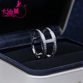 925 Sterling Silver Moissanite Ring Trendy Design H Shape Double Layers Lab Created Moissanite Diamond Ring Jewelry Engagement
