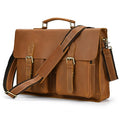 Classic Luxury Designer Crazy Horse Leather Briefcase Bag 15.6 Inch Men Computer Bag Laptop Handbags Men's Leather Business Bag