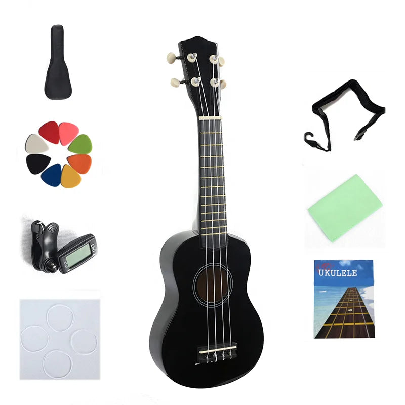 HUASHENG Wholesale Ukulele Musical Instrument OEM 21inch 4 Strings Linden Ukulele Soprano